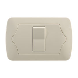 White And Golden 1 Gang 1 Way Light Switch , Custom Electrical Switches For Home