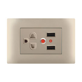 Electrical 240v USB Wall Socket Silver Contact Over Current Protection 118 * 75mm