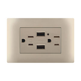 2 Gang USB Wall Socket Electrical Outlet Over Voltage Protection Durable And Safe