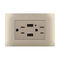 2 Gang USB Wall Socket Electrical Outlet Over Voltage Protection Durable And Safe