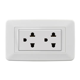 Flame Resistant 2 Gang Socket Double Gang Switch 118 * 75mm Safe Operation