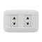 Ivory / White 2 Gang Socket Electrical Wall Plugs Over Voltage Protection