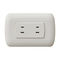 2 Gang 2 Pin Electrical Wall Outlet , Electric White Plug Sockets 118 * 75mm