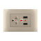 Electrical 240v USB Wall Socket Silver Contact Over Current Protection 118 * 75mm