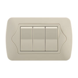 Electric Wall 3 Gang One Way Switch , Custom 3 Gang Double Switch 118 * 75mm