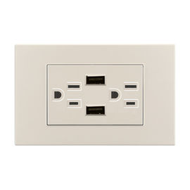 White USB Electrical Socket Outlet , 13 Amp Wall Socket With Usb Charging Ports